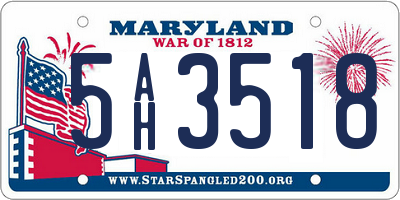MD license plate 5AH3518