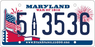MD license plate 5AH3536