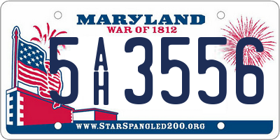 MD license plate 5AH3556