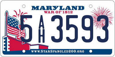 MD license plate 5AH3593