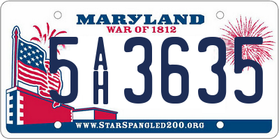 MD license plate 5AH3635