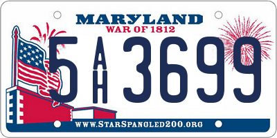MD license plate 5AH3699