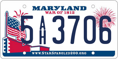 MD license plate 5AH3706