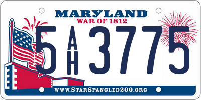 MD license plate 5AH3775