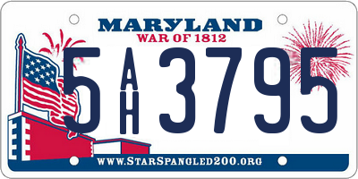 MD license plate 5AH3795