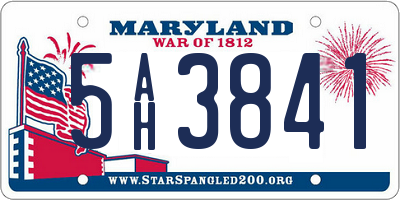 MD license plate 5AH3841