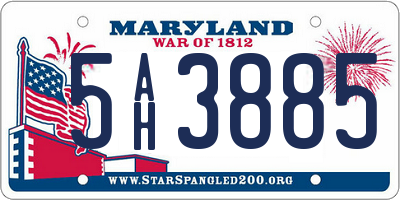 MD license plate 5AH3885