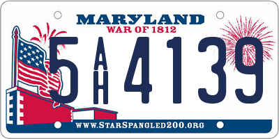 MD license plate 5AH4139