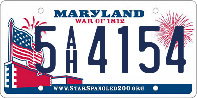 MD license plate 5AH4154