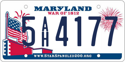 MD license plate 5AH4177