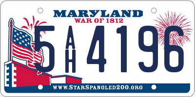 MD license plate 5AH4196