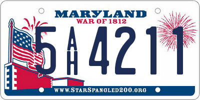 MD license plate 5AH4211