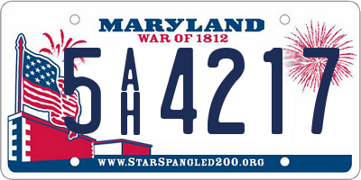 MD license plate 5AH4217