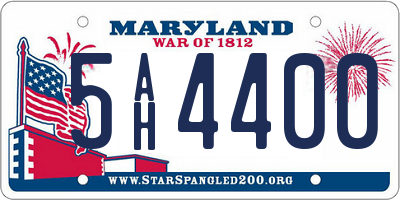 MD license plate 5AH4400