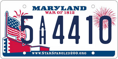MD license plate 5AH4410