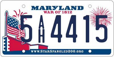 MD license plate 5AH4415