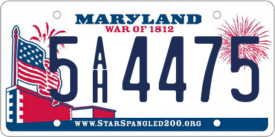 MD license plate 5AH4475