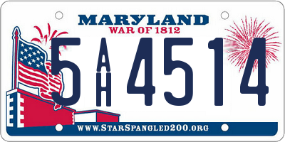 MD license plate 5AH4514