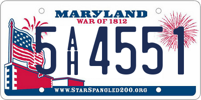 MD license plate 5AH4551