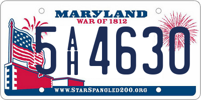MD license plate 5AH4630