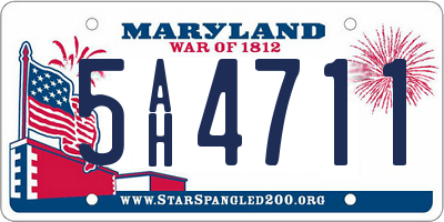 MD license plate 5AH4711