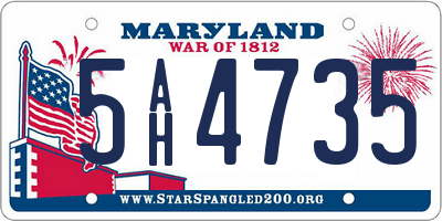 MD license plate 5AH4735