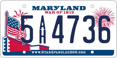MD license plate 5AH4736