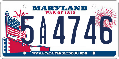 MD license plate 5AH4746