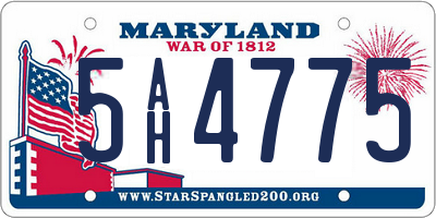 MD license plate 5AH4775