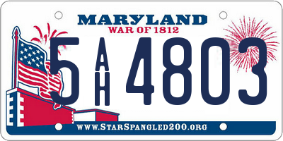 MD license plate 5AH4803