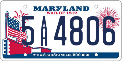 MD license plate 5AH4806