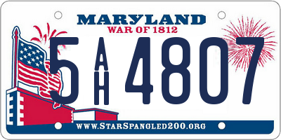 MD license plate 5AH4807