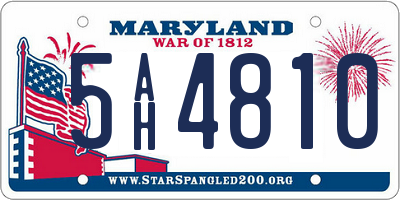 MD license plate 5AH4810