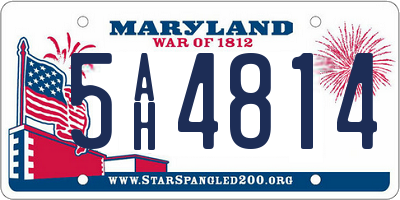 MD license plate 5AH4814
