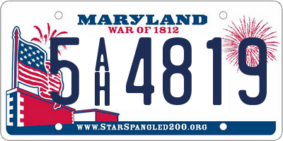 MD license plate 5AH4819