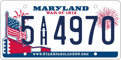 MD license plate 5AH4970