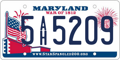 MD license plate 5AH5209
