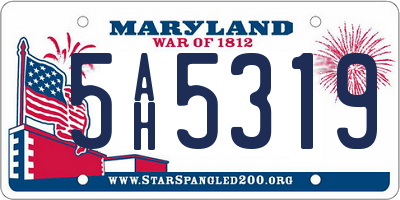 MD license plate 5AH5319