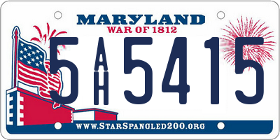 MD license plate 5AH5415