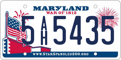 MD license plate 5AH5435