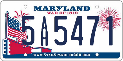 MD license plate 5AH5471