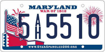MD license plate 5AH5510