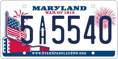 MD license plate 5AH5540