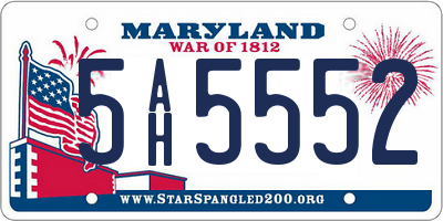 MD license plate 5AH5552