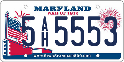 MD license plate 5AH5553