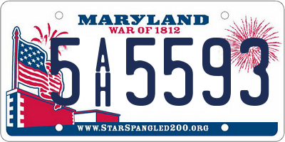 MD license plate 5AH5593