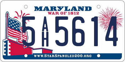 MD license plate 5AH5614