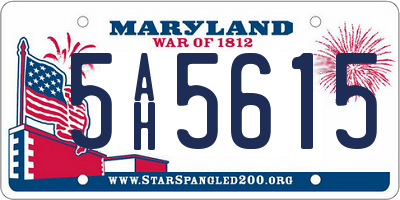 MD license plate 5AH5615