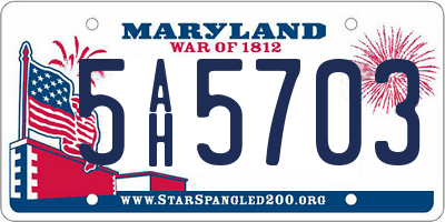 MD license plate 5AH5703