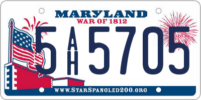 MD license plate 5AH5705
